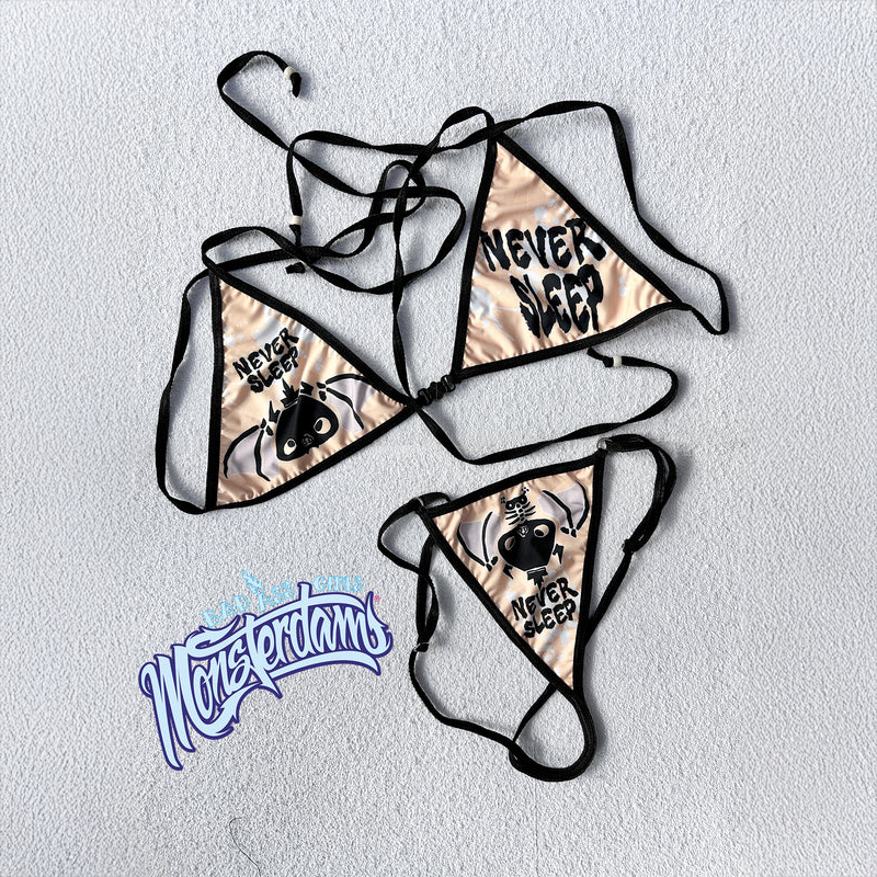 Mini Y Set Y String and Top “We Never Sleep”…