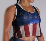 Fitness Leggings GRUNGE USA Flag.