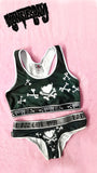 Set of Panty and Top Classic Heart and Bones White
